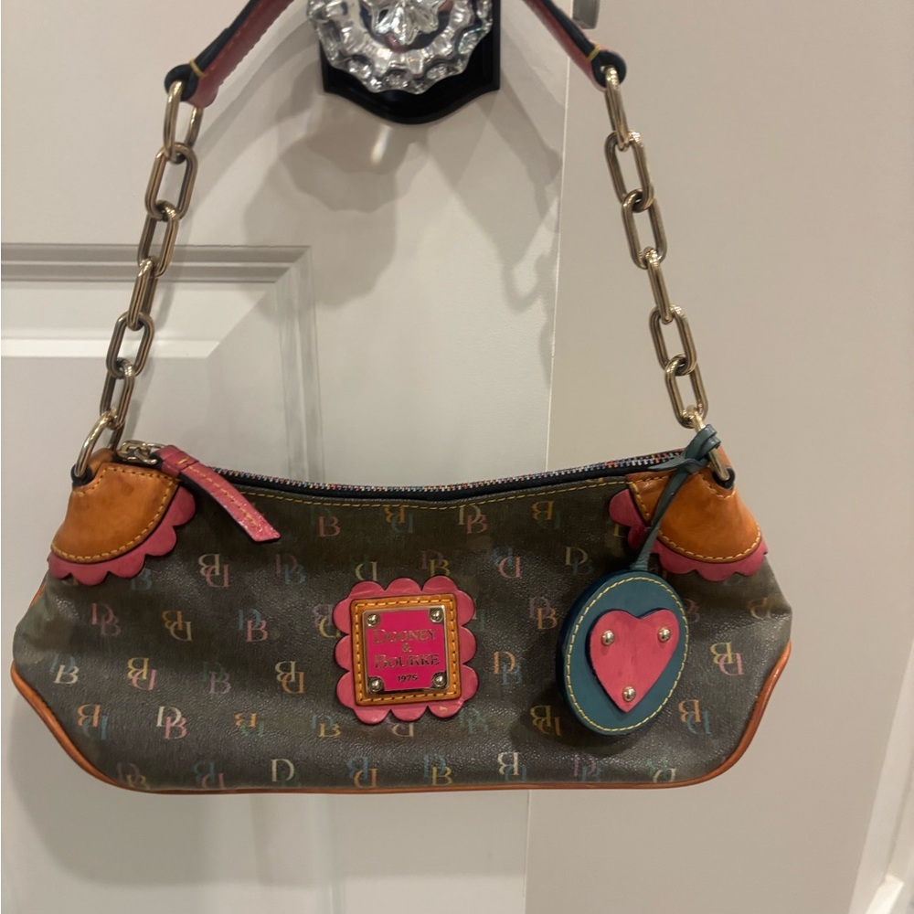Dooney & Bourke Gray and Pink Shoulder Bag